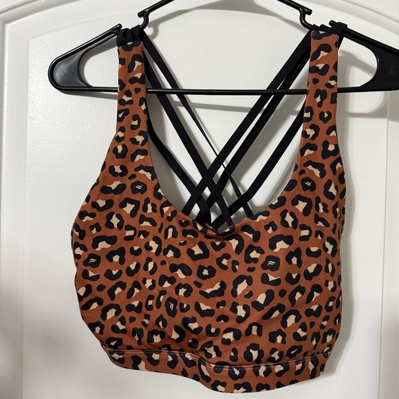 Fabletics Other - Fabletics Boost Medium Impact Sports Bra III Mocha Meru Black Cheetah Size Large